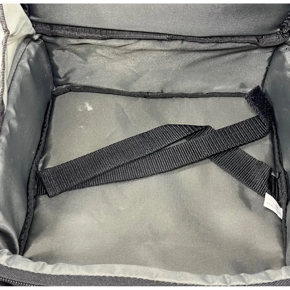 Canon Camera Bag Black Silver Padded Case Multi-Pocket Organizer Carry Bag
